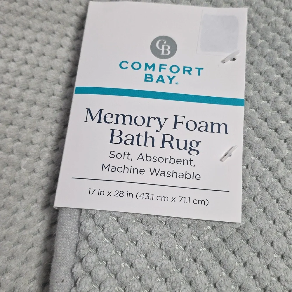 Comfort Bay Light Gray Memory Foam Bath Rug Set